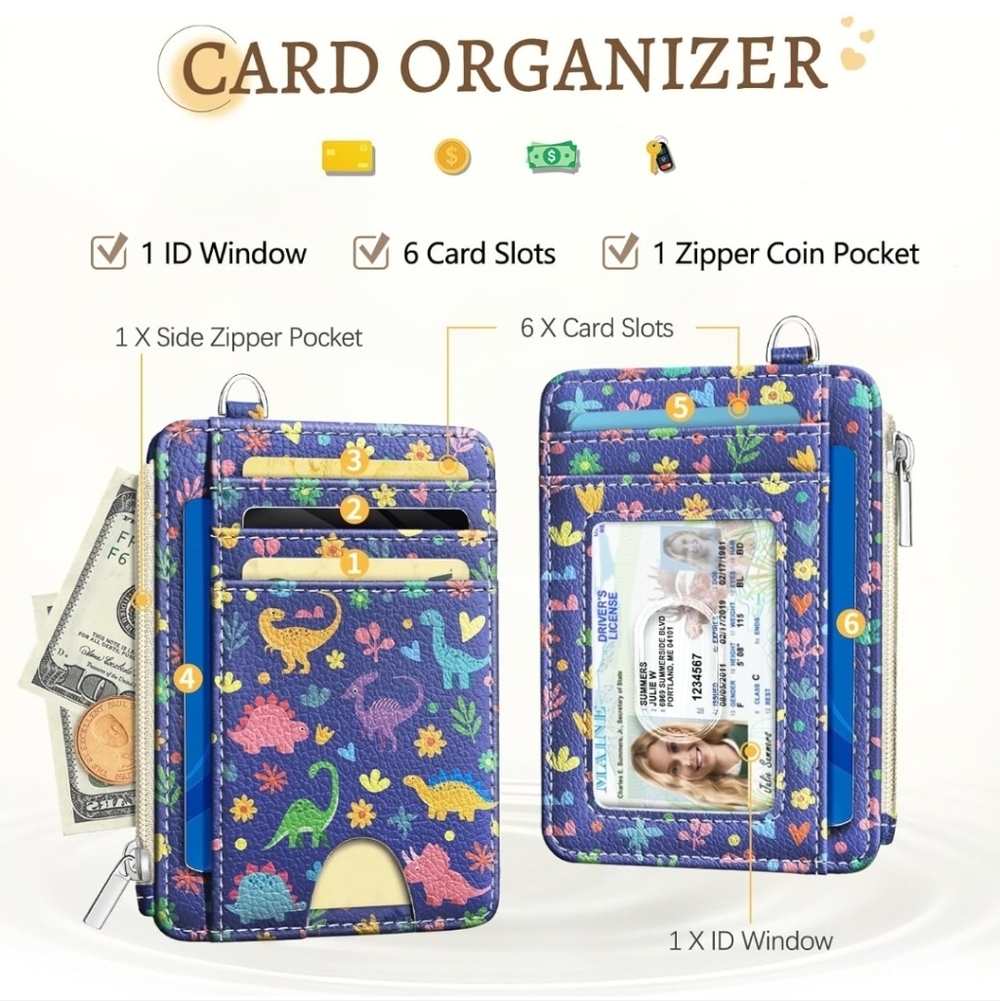 Colorful Dinosaur Card Organizer